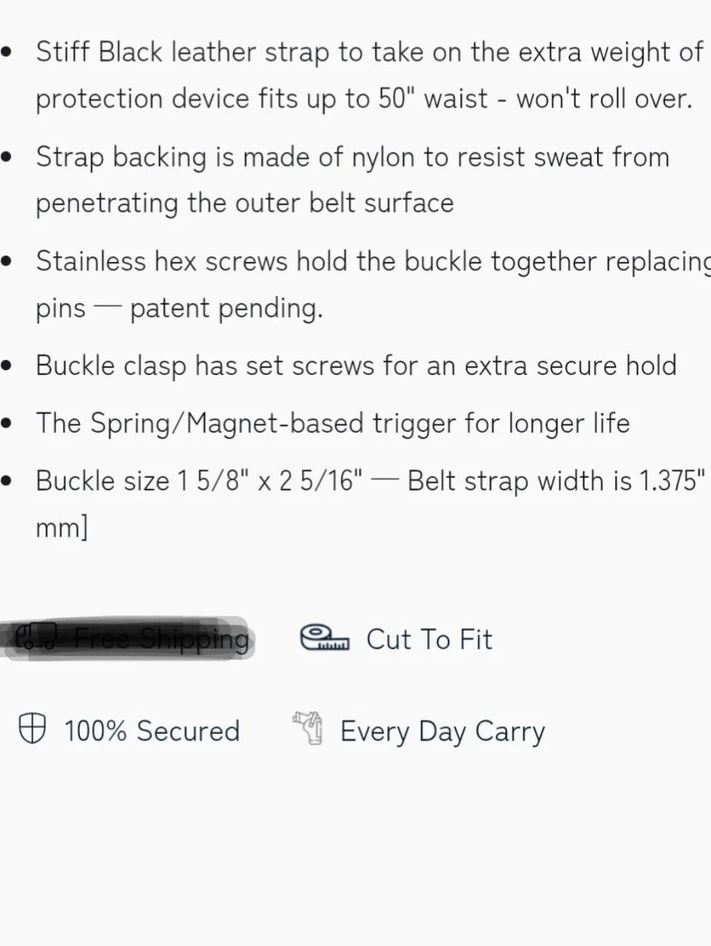 Nexbelt Bond Black EDC Belt 1.375